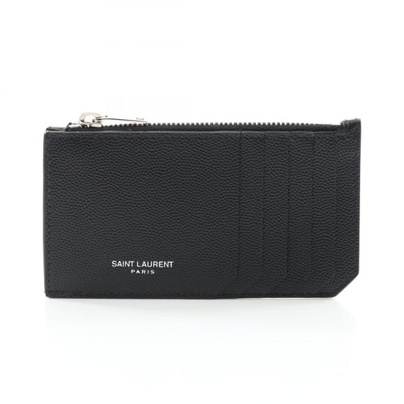 Saint Laurent Zip Pouch Wallet Leather Black - Picture 1 of 4
